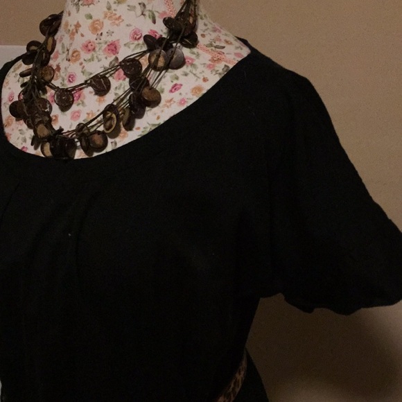 Merona - little black dress - leopard belt - L - Picture 3 of 8